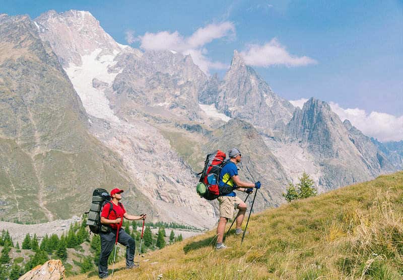 male hikers on the TMB