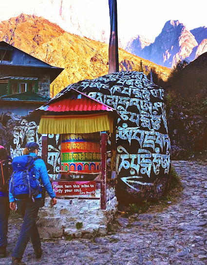 One of the many prayer wheels seen en route. I turned every one I saw - for good luck!