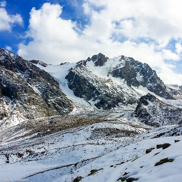 Glaciers at the top of Shymbulak Ski Resort near Almaty, Kazakhstan.