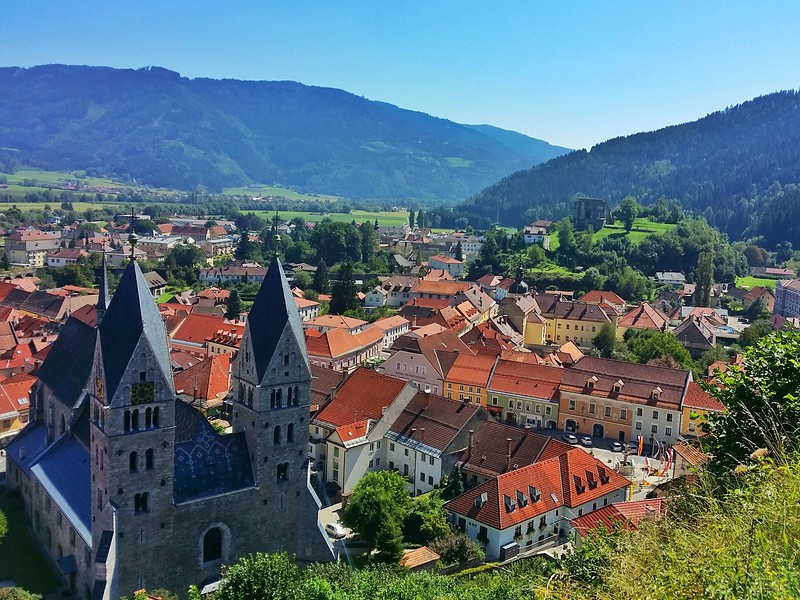 A view of the medieval town of Friesach as seen from Petersberg (mountain). It's worth the hike up.