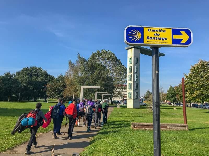 Camino de Santiago tour entering Santiago, the end point on the Camino