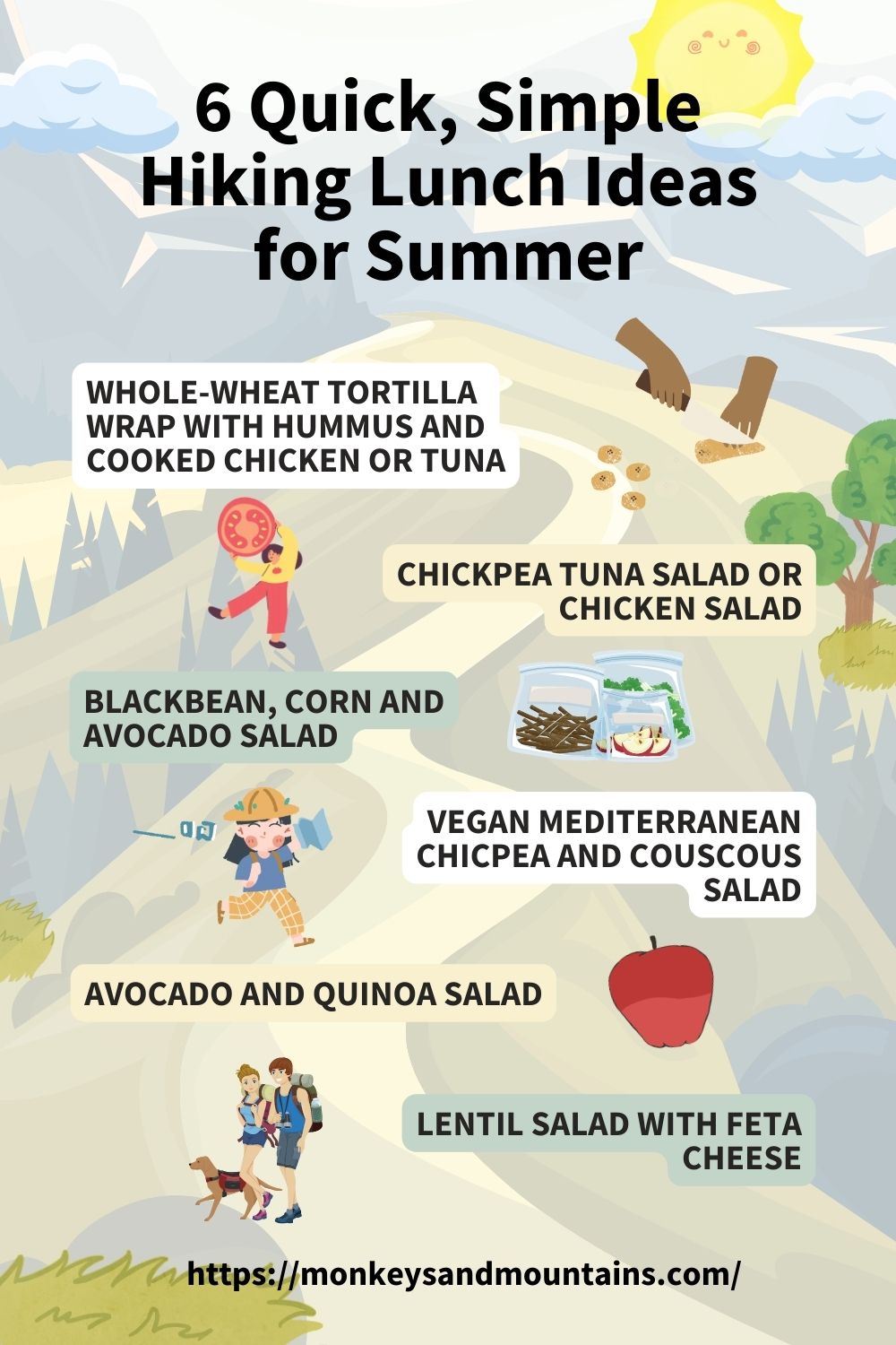 6 Quick, Simple Hiking Lunch Ideas for Summer