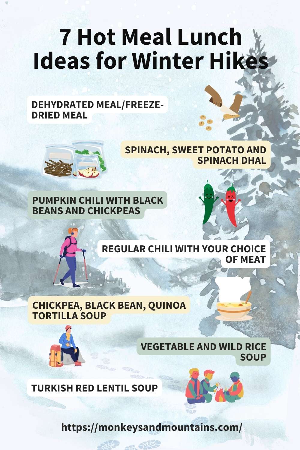 7 Hot Meal Lunch Ideas for Winter Hikes