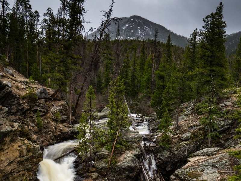 Adam Falls is an easy hike in Rocky Mountain National Park.