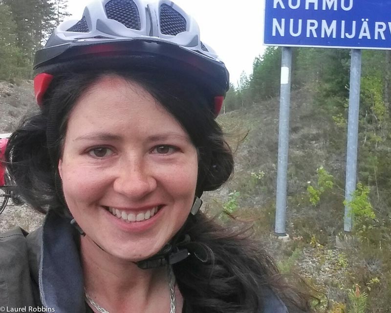 Laurel Robbins cycling the Iron Curtain Trail in Finland