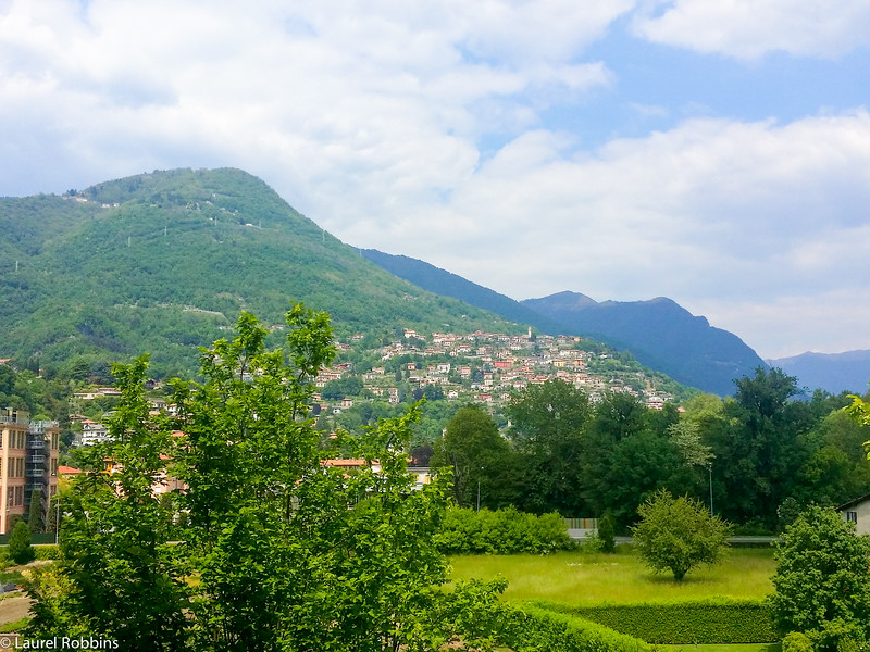 Mountain view from my hotel room at the Sheraton Lake Como Hotel.