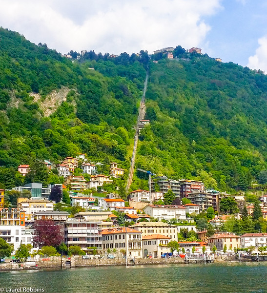 Funicular to the mountain village of Brunate which offers great views over Lake Como in Italy.