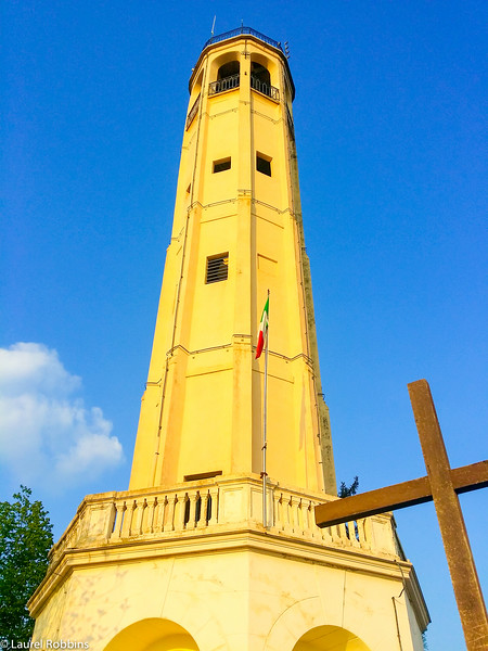 The Faro Voltiano Lighthouse in Brunate offers fantastic views over Lake Como in Italy. 