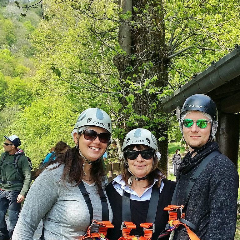 blogger trip prmoting ziplining near Como, Italy.