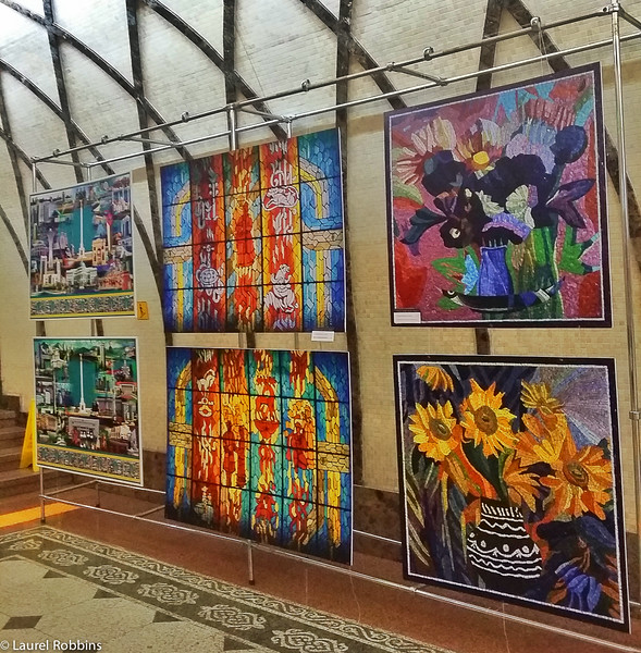 The metro stations in Almaty Kazakhstan are called "Palaces for the People" and filled with artwork for all to enjoy.