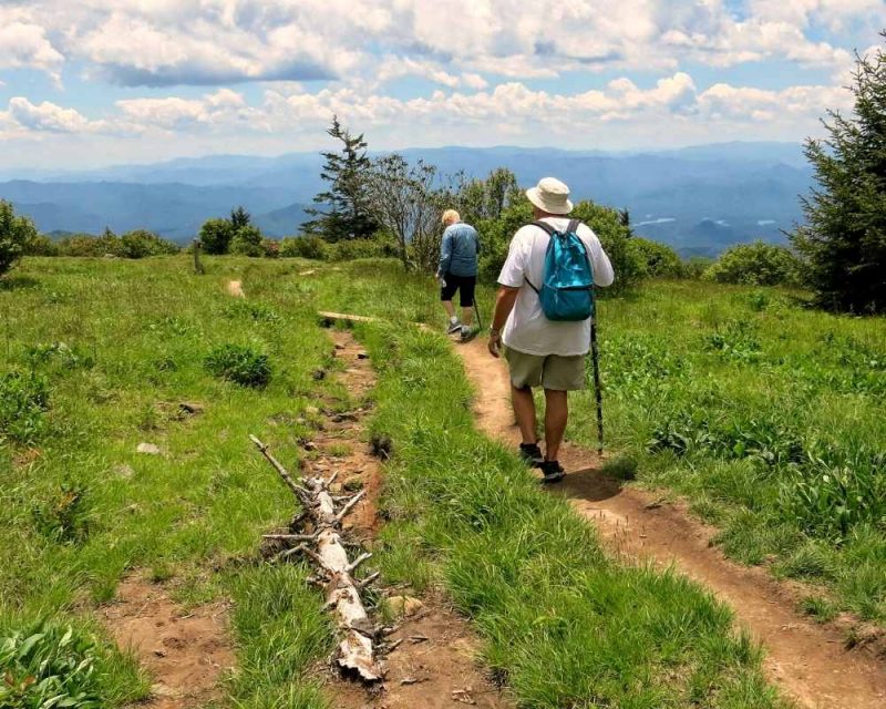 Hikers at Andrew Bald - Hiking the Smoky Mountains.