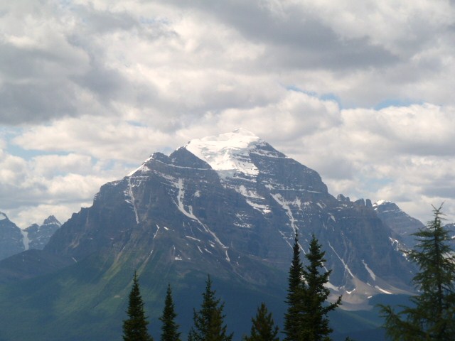 view of Mt Temple from Lake Louise Gondola