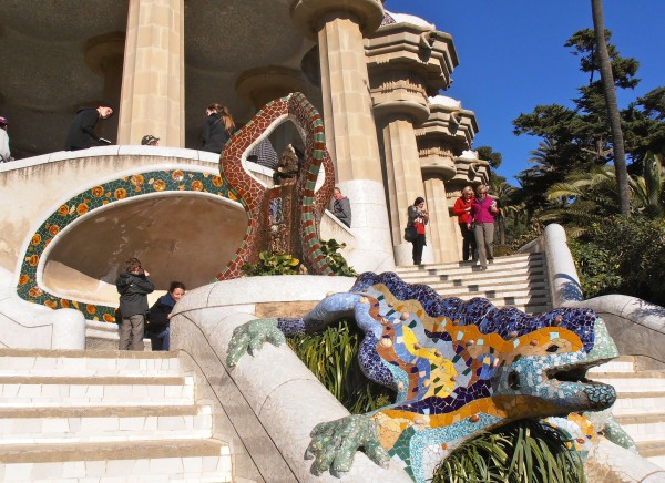 Park Güell, a famous Gaudi park in Barcelona, Spain