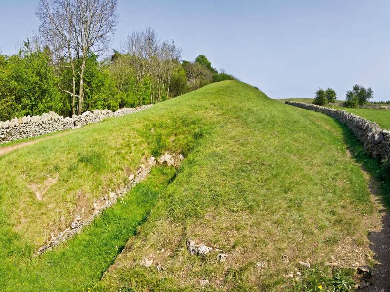 Belas Knap, a neolithic burial chamber seen in Cotswold Way walk