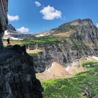 hiker in Glacier National Park, Montana