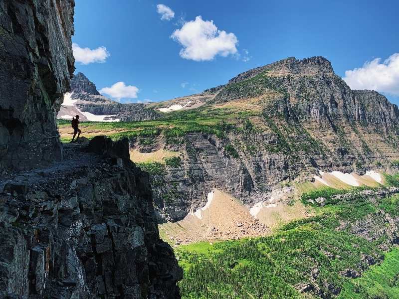 hiker in Glacier National Park, Montana