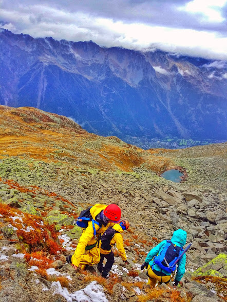 Bouldering on Mount Blanc.