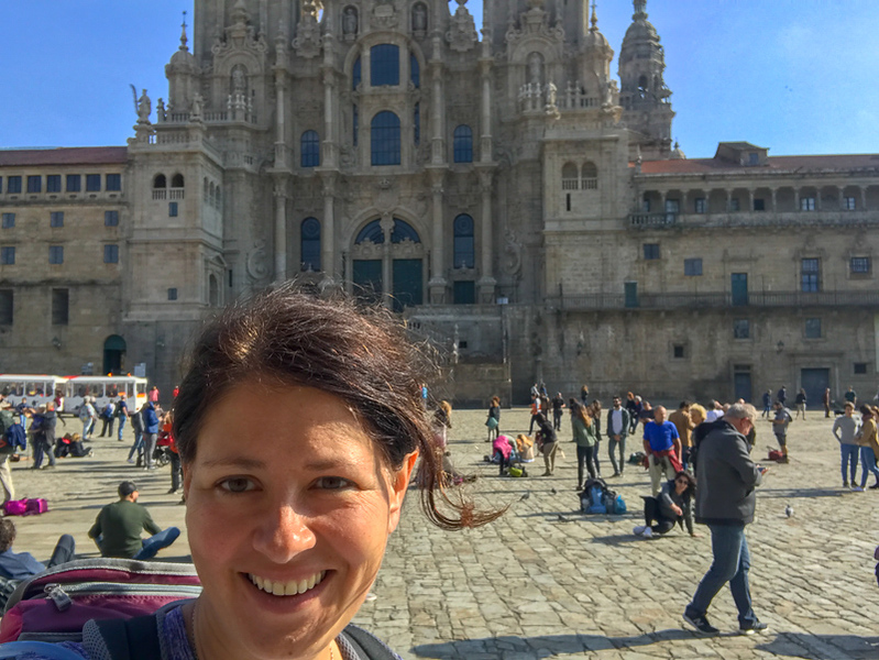 ich in Santiago am Ziel meiner Tour auf dem Jakobsweg