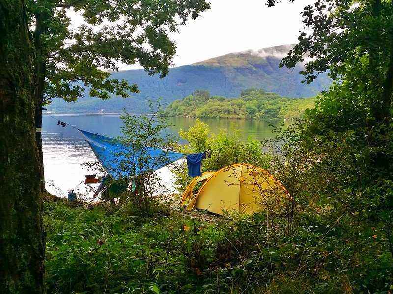 You can camp along the shores of Loch Lomond.