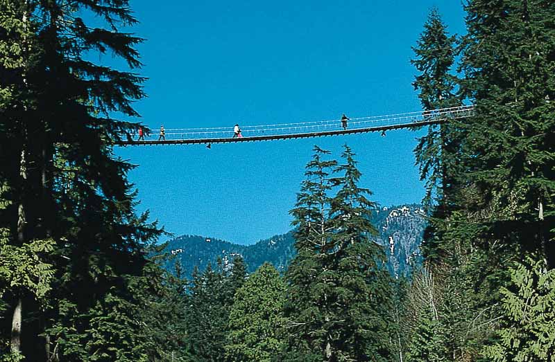 Take an exhilarating walk on the Capilano Suspension Bridge, a must-do when you visit Vancouver.