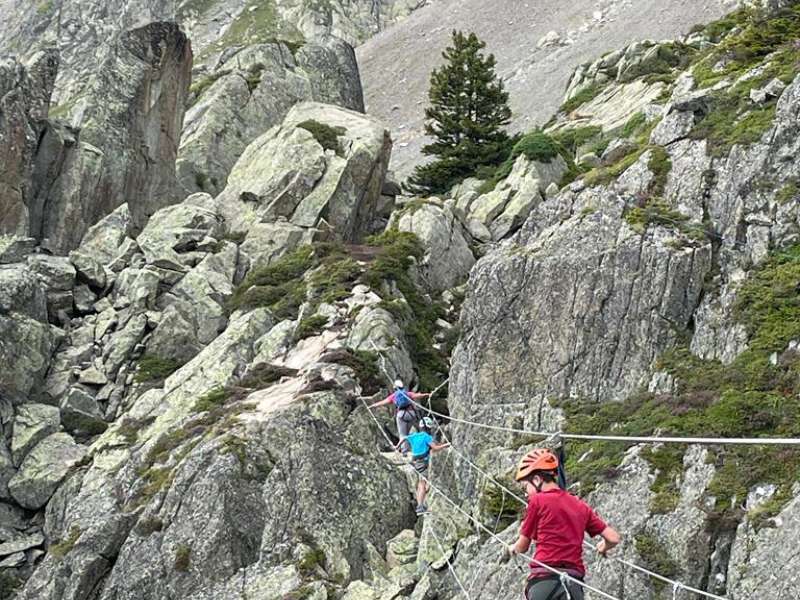 climbing the iron way in chamonix via ferrata