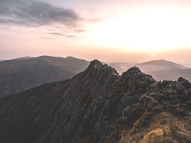 Crib Goch, one of the 4 peaks in Snowdonia