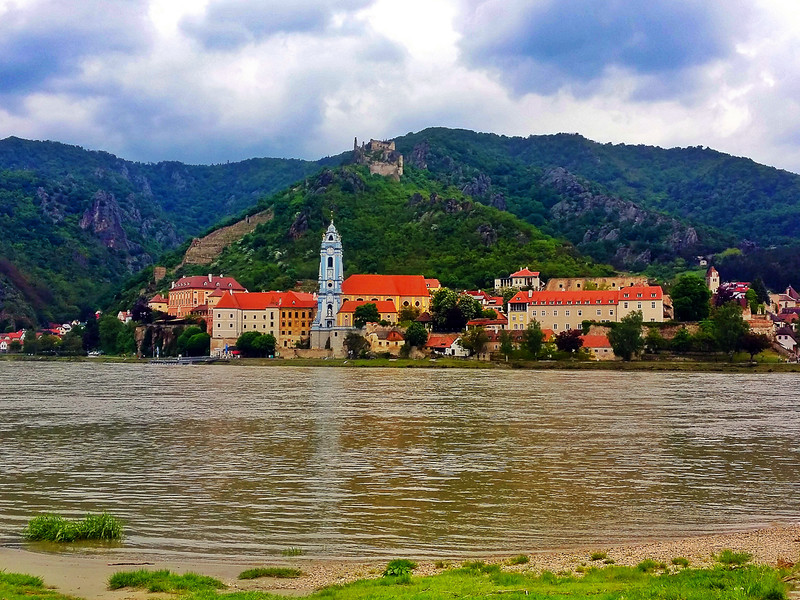 Picturesque town on the Danube river eurovelo 6 cycle route