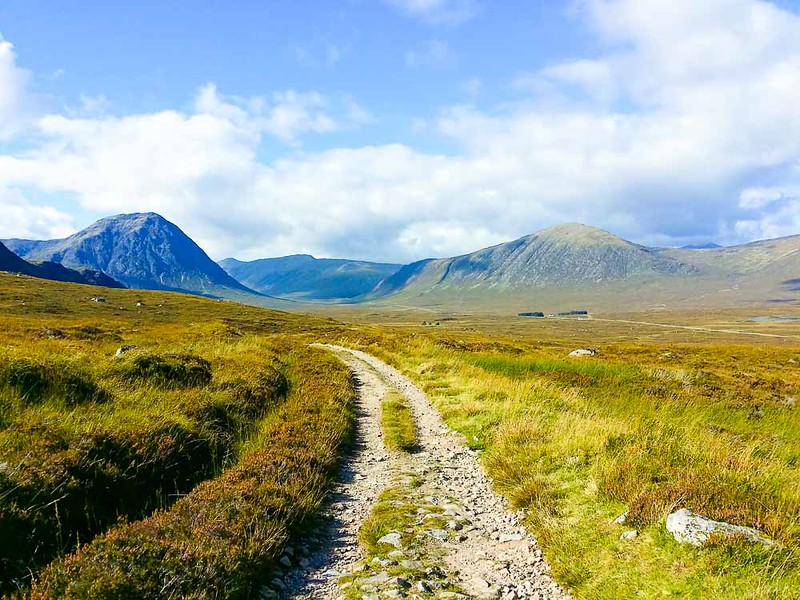 Day 5 hiking west highland way between Loch Tulla and A82