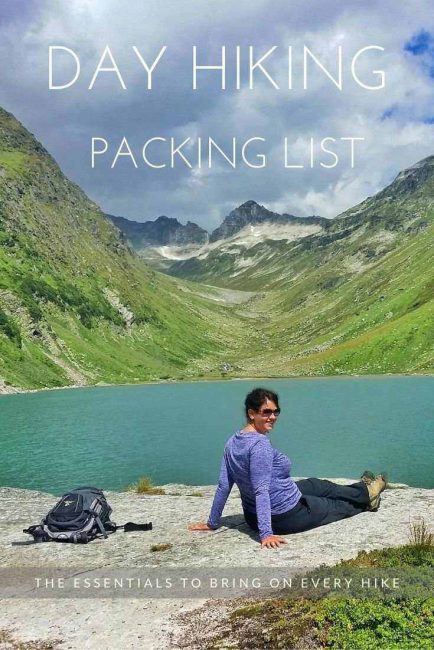 day hiking packing list pin