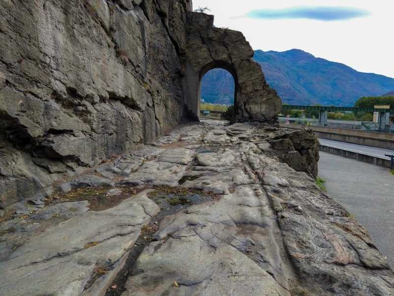 Roman Road and arch is a must see in Donnas in the Aosta Valley