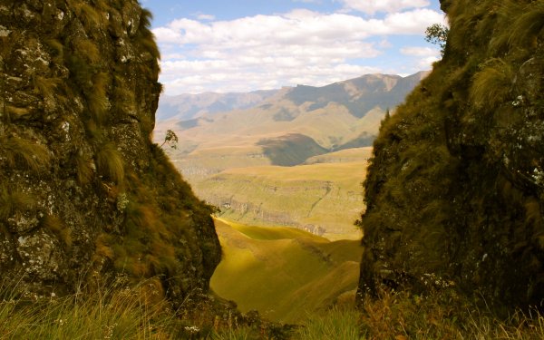 View over the Drakensberg mountains from Orange Peel Gap, South Africa