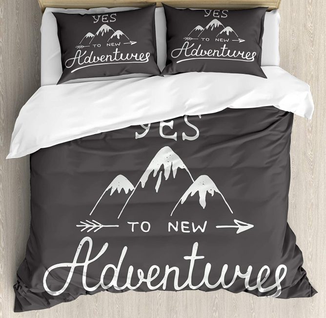 Add a travel inspired bedspread to your room and dream up your next adventure. 