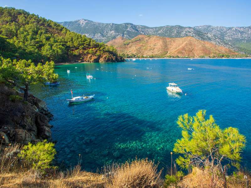 turkey's adrasan beach seen while hiking the east lycian way tour