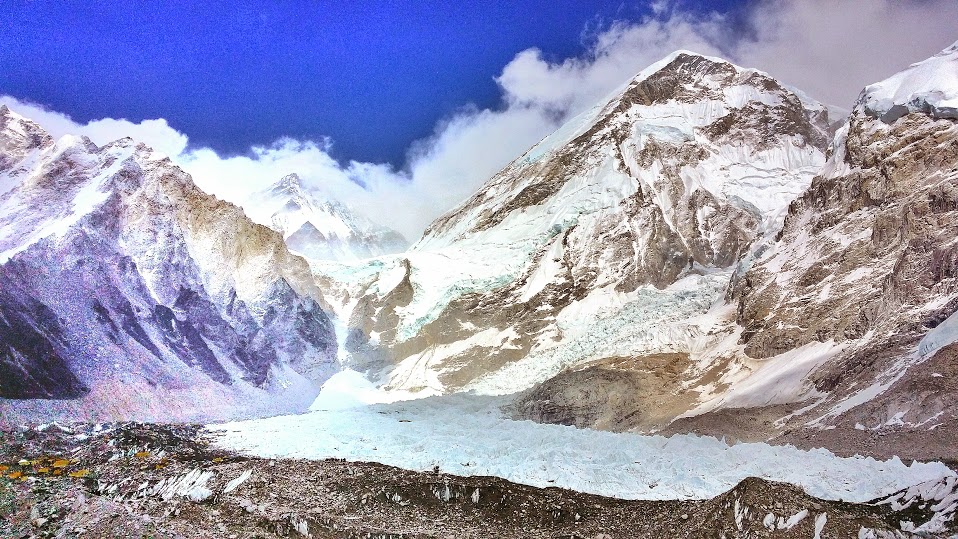 Small avalanche at Everest Base Camp