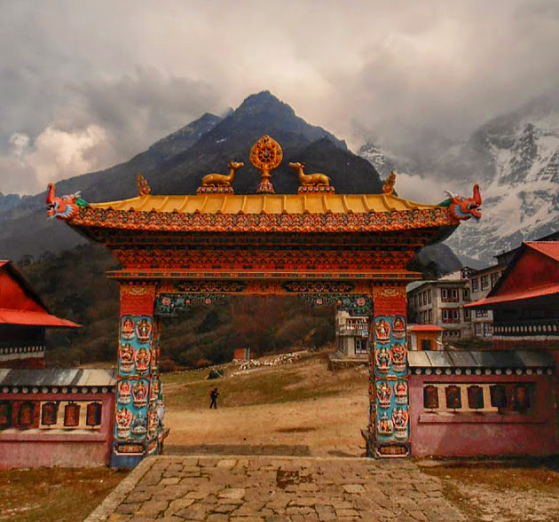 Entrance to a monastery as seen on the Everest base camp trek