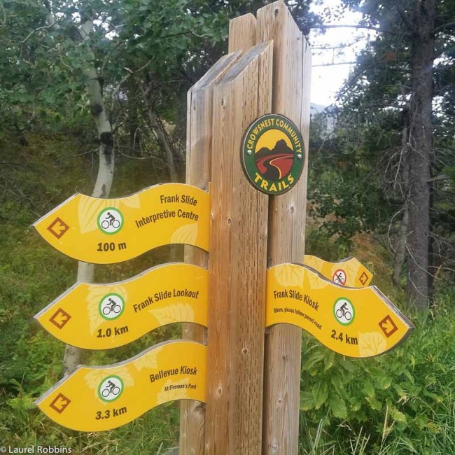 Frank Slide Turtle Mountain Trail sign