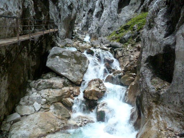 Walkway along the Hollentalklamm in Garmisch Partenkirchen, Bavaria