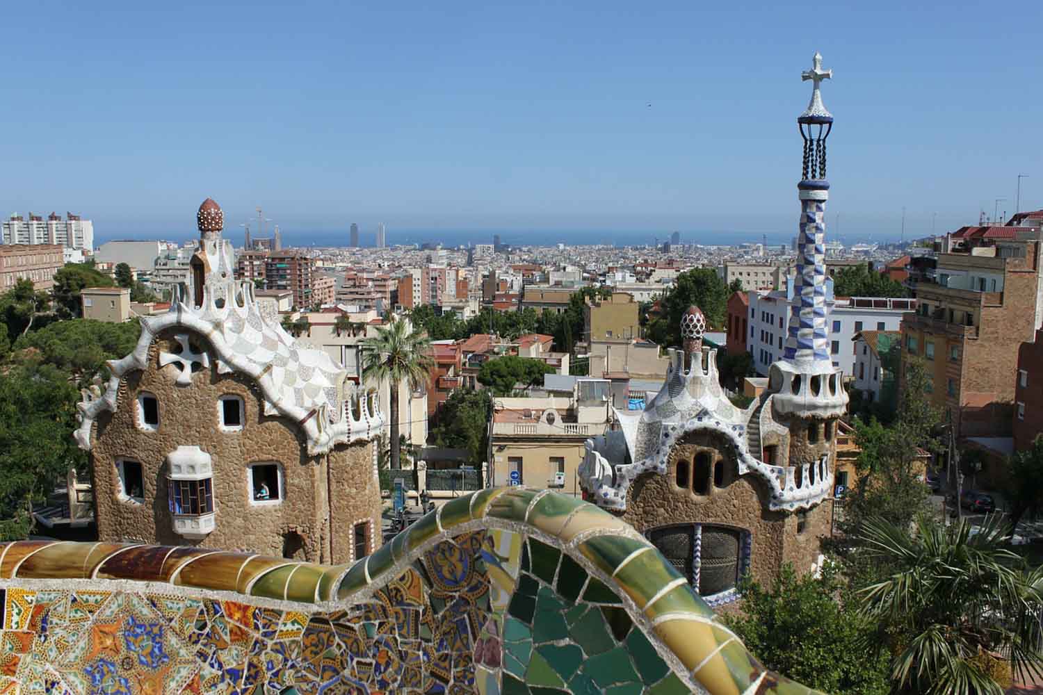 Barcelona as seen from Park Güell, designed by Gaudi