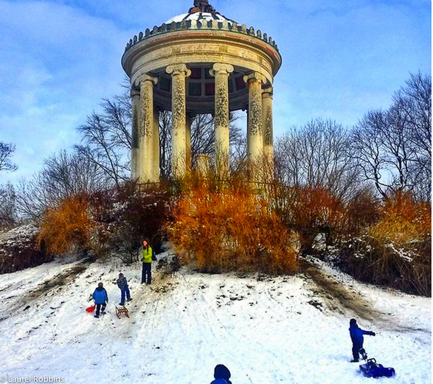 Monopteros in the English Garden is one of the most romantic places to watch fireworks on New Year's Eve in Munich, Germany 