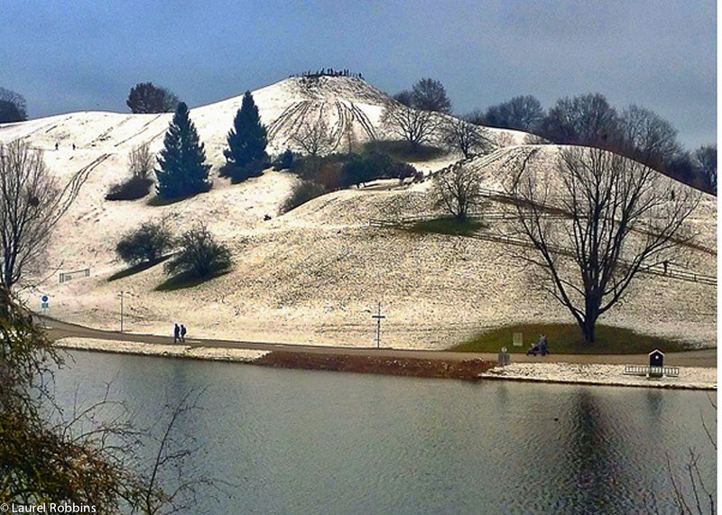 Olympiaberg, in Munich, Germany, is always open and is a great place for sledding or for fireworks. 