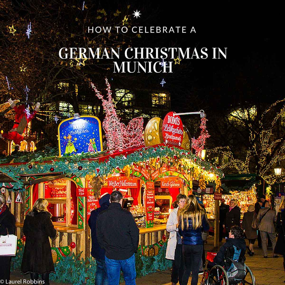 a hut at a German Christmas market in Munich