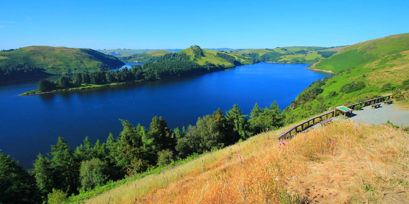 Llyn Clywedog Reservoir as seen in the Glyndwr's Way walk