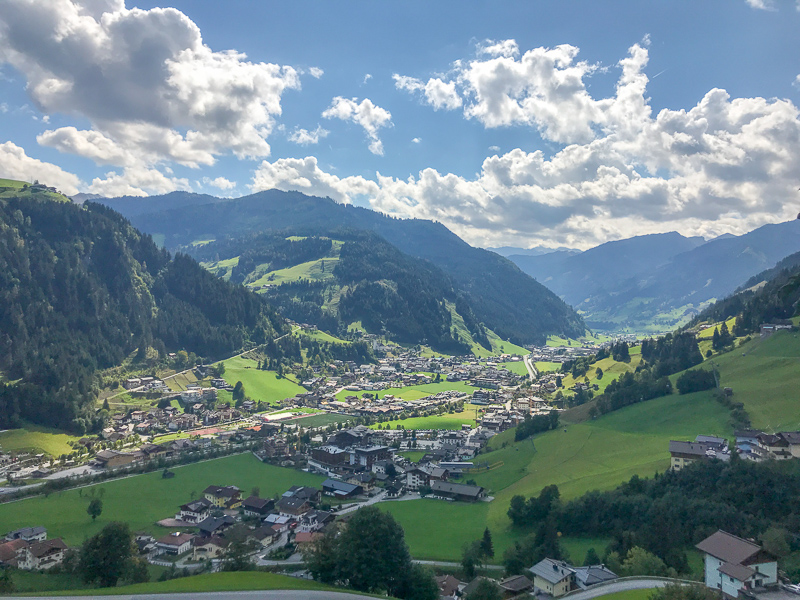 overlooking the town of Grossarl from the mountains