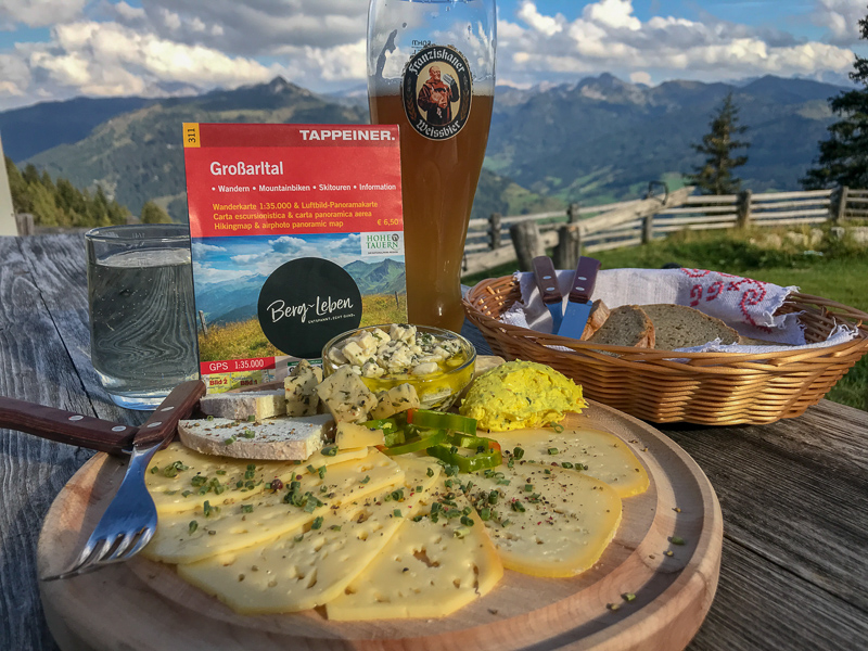 Cheese plate at a mountain hut in Grossarl, Austria