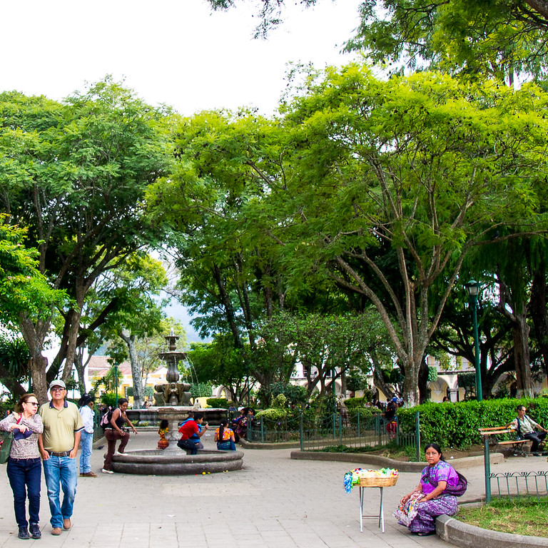 travellers will find plenty of green spaces like Central Park in Antigua Guatemala