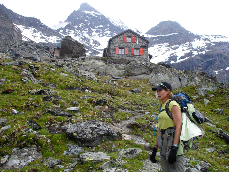 Arriving in a Mountain Refuge after a hiking day in the Haute Route