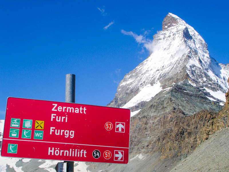 Arriving in Zermatt next to the Matterhorn