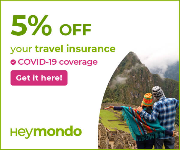 5% off your travel insurance with covid-19 coverage at heymondo