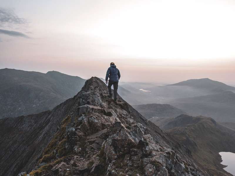 hiking in Crib Goch mountain