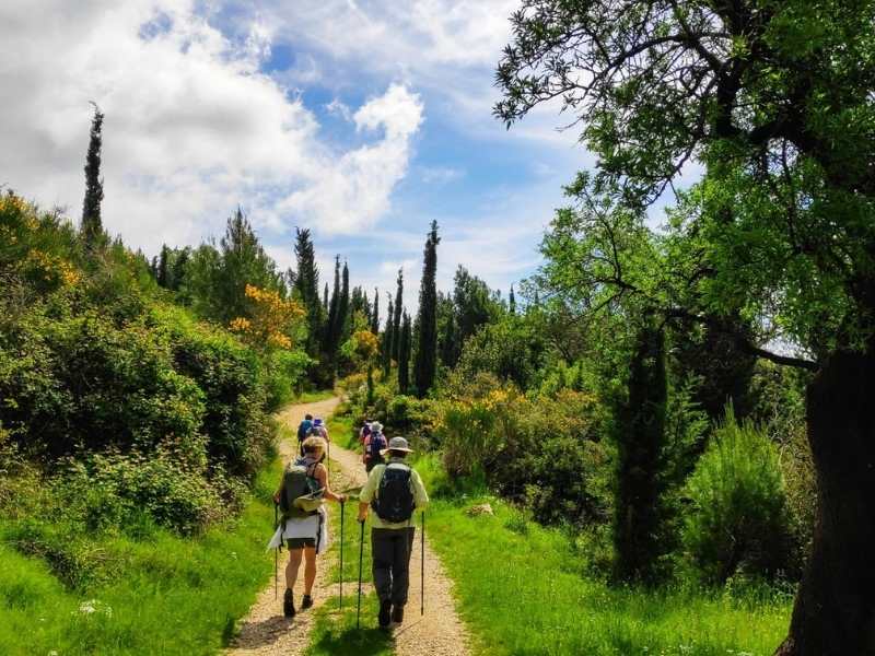 Hikers hiking tour in Croatia